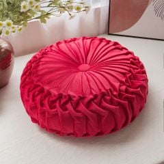 Gối Tựa Lưng Đệm Trang Trí Tròn Xếp Ly Châu Âu Sang Trọng