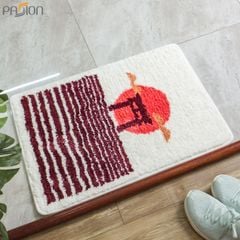 Thảm Lau Chân Lông Họa Tiết Tranh Trừu Tượng Siêu Thấm