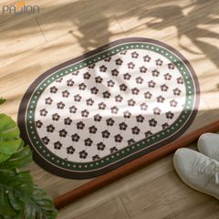 Thảm Lau Chân Diatom Đế Da Chống Trượt Phong Cách Retro