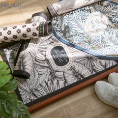 Thảm Lau Chân Diatom Đế Da Chống Trượt Phong Cách Retro