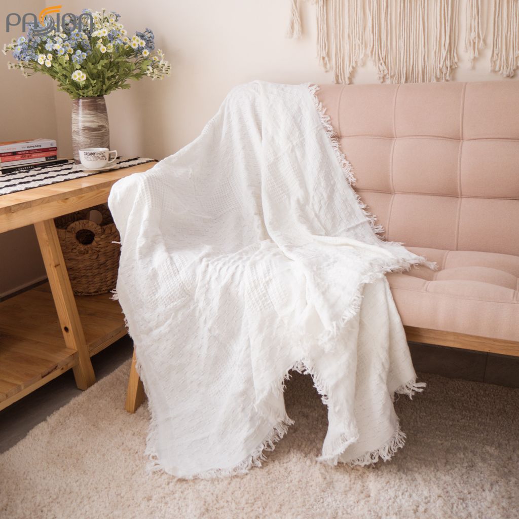 Thảm Phủ Sofa Trơn Kẻ Sọc Màu Trơn Trang Trí Ghế Sofa Nhiều Size