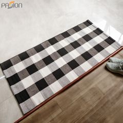 Thảm Lau Chân Trang Trí Canvas Phối Màu Caro
