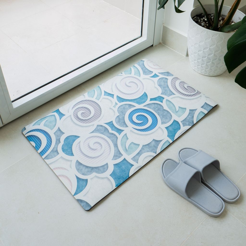 Thảm Bếp PVC Chống Thấm Chống Trơn Trượt Họa Tiết Núi Biển