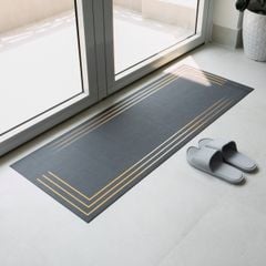 Thảm Bếp Da Lộn Chống Trượt Tiện Vệ Sinh Họa Tiết Xám Sang Trọng