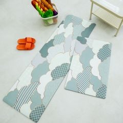 Thảm Bếp PVC Chống Thấm Nước Dễ Vệ Sinh Họa Tiết Kim Cương