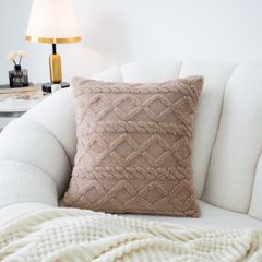 Vỏ Gối Tựa Lưng Sofa Lông Dạ Nỉ Hình Học Ziczac