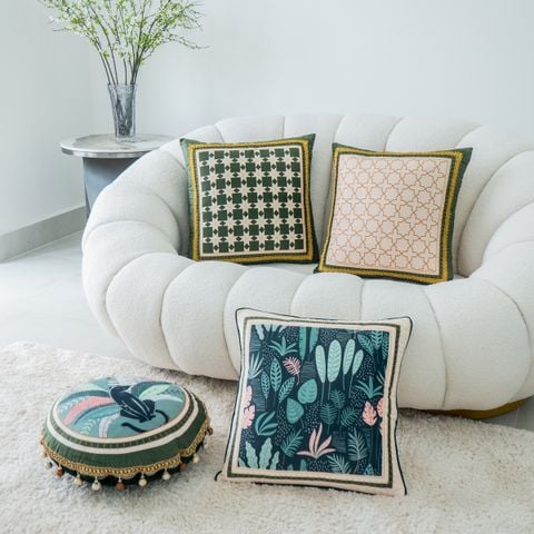 Gối Tựa Lưng Sofa Cao Cấp Retro Xanh Châu Âu