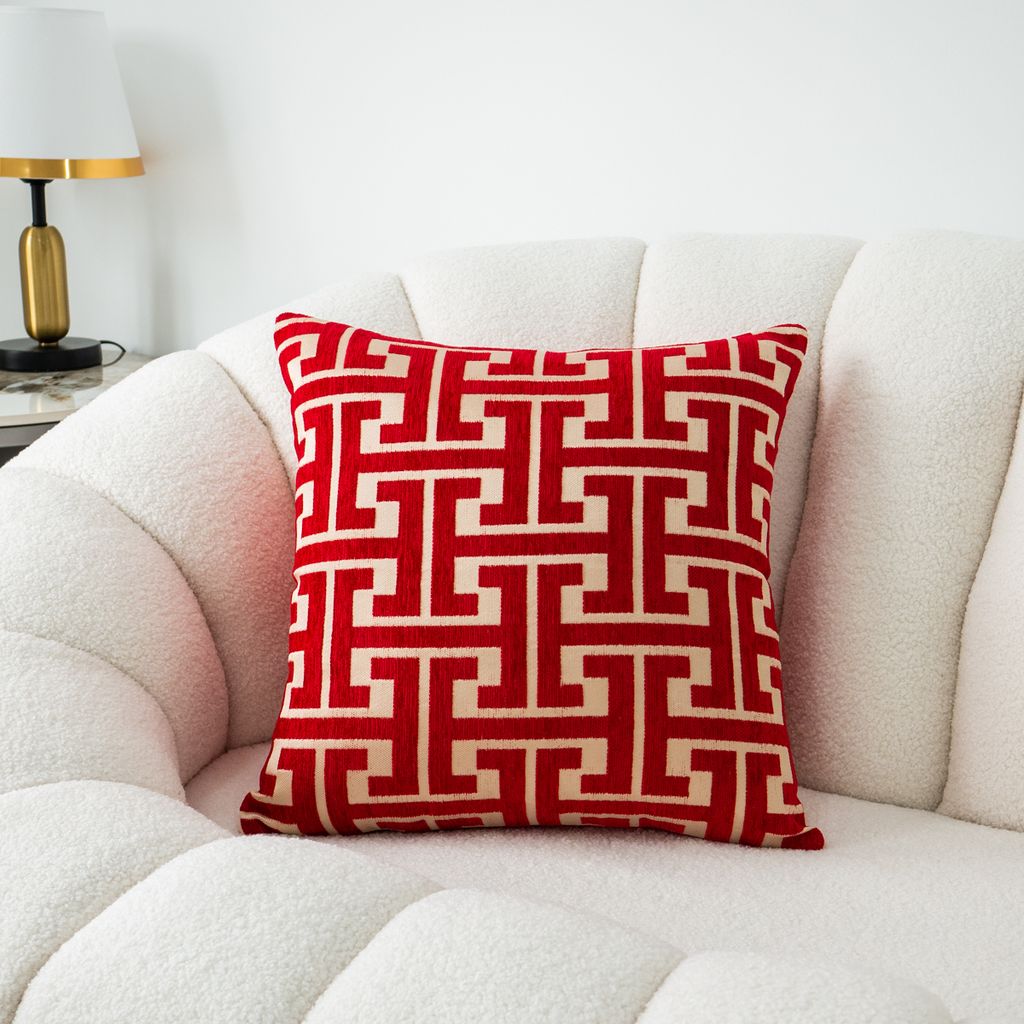 Vỏ Gối Tựa Lưng Dệt Nhung Jacquard Dệt Nổi Hoa Văn