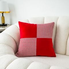 Vỏ Gối Tựa Lưng Nhung Phối Màu Tương Phản Ziczac