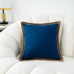 Vỏ Gối Tựa Lưng Bố Dày Viền Sợi Gai Dầu Phong Cách Âu Mỹ