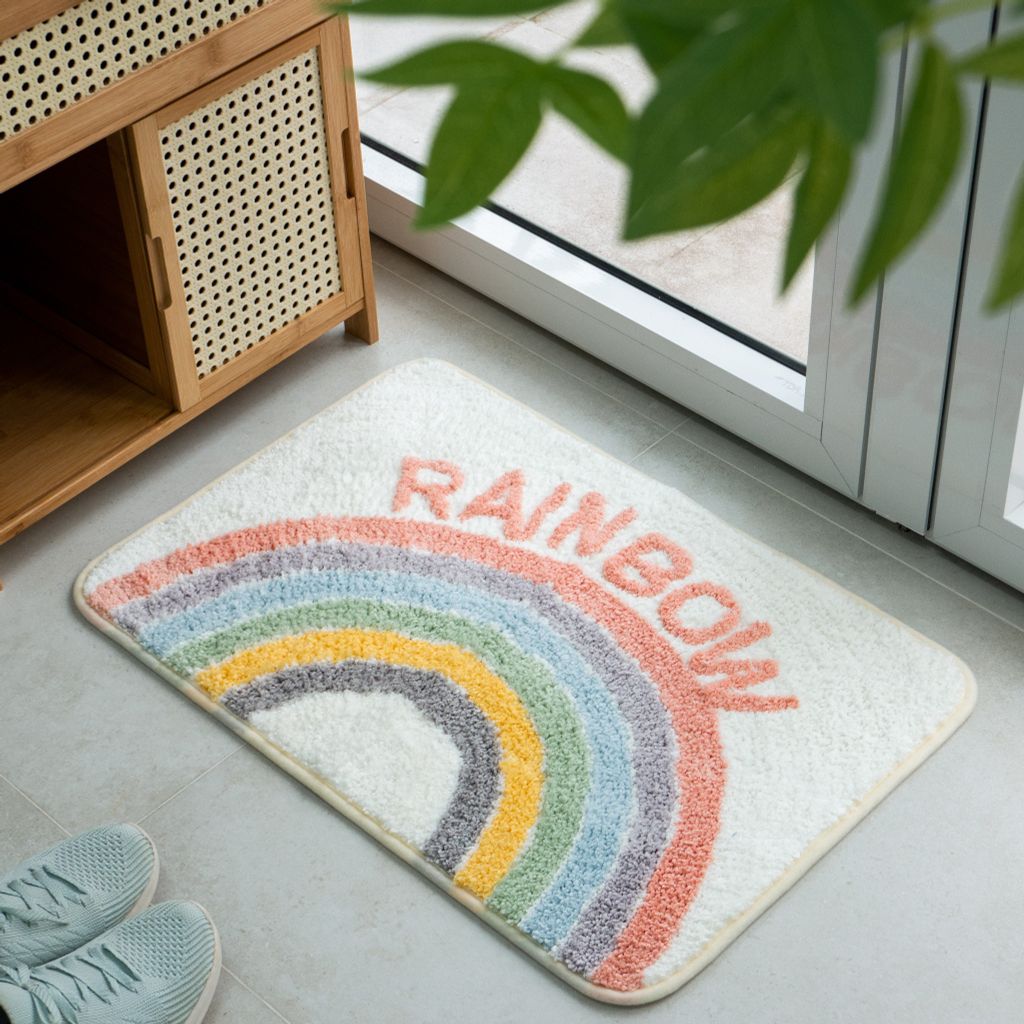 Thảm Lau Chân Trang Trí Cửa Ra Vào Nhà Tắm Siêu Thấm Rainbow