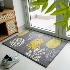 Thảm Sàn Cửa Ra Vào Sợi Ngắn Phong Cách Châu Âu Hình Lá Cây Chống Mài Mòn Cửa Ra Vào