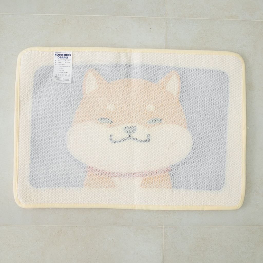 Thảm Lau Chân Cotton Len Dệt Vải Nổi Chú Chó Shiba PA9164