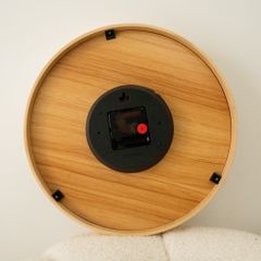 Đồng Hồ Treo Tường Khung Gỗ Vàng Mặt Kính Dày
