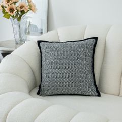 Gối Tựa Lưng Trừu Tượng Đen Xám Gợn Sóng