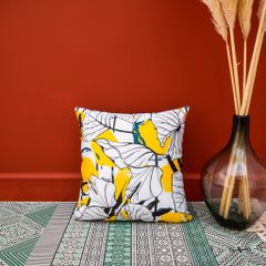 Vỏ Gối Tựa Lưng Sofa Hoa Lụa Sọc Vàng Sang Trọng Chất Êm Ái