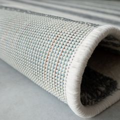 Thảm Lông Sợi Ngắn Alice Họa Tiết Sọc Trắng Xám