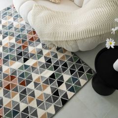 Thảm Lông Sợi Ngắn Alice Họa Tiết Đa Giác Vạn Hoa