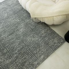 Thảm Lông Sợi Ngắn Cao Cấp Hoạt Tiết Xám Rustic