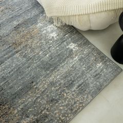 Thảm Lông Sợi Ngắn Cao Cấp Phong Cách Xám Nhũ Vàng Maverick