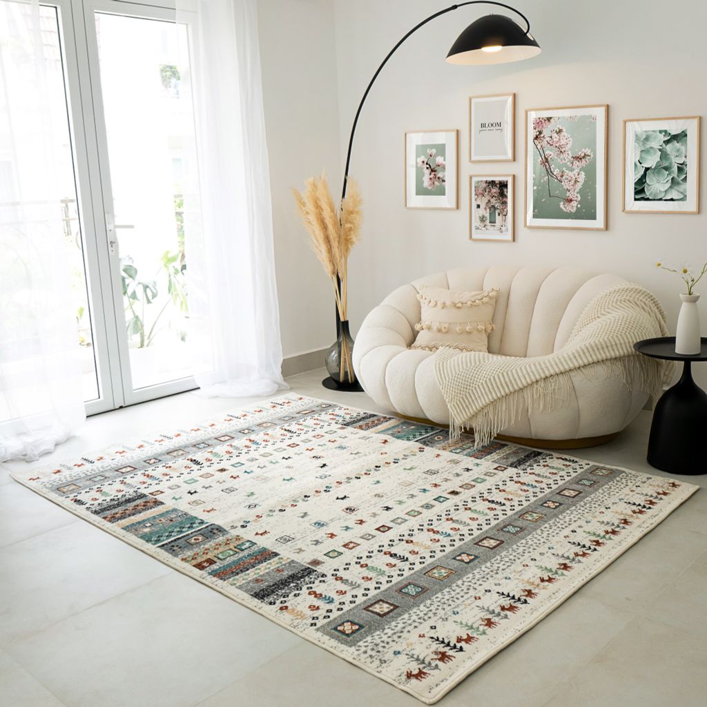 Thảm Lông Sợi Ngắn Bohemian Họa Tiết Chấm Bi Carpet Thảm Cao Cấp