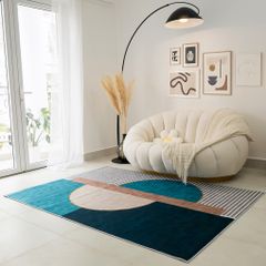 Thảm Nhung Trang Trí Phòng Khách Phòng Ngủ Hình Học Sang Trọng - Mẫu 1