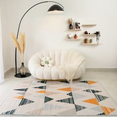 Thảm Trải Sàn Trang Trí Nhung Nỉ Hình Học Phong Cách Hiện Đại 1