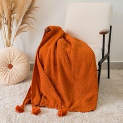 Chăn Đan Len Dệt Sợi Đính Tua Rua Trang Trí Ghế Sofa Giường Ngủ Bắc Âu