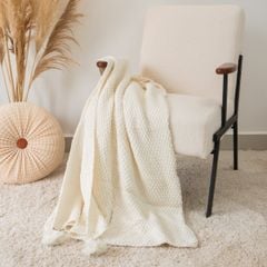 Chăn Đan Len Dệt Sợi Đính Tua Rua Trang Trí Ghế Sofa Giường Ngủ Bắc Âu