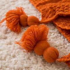 Chăn Đan Len Dệt Sợi Đính Tua Rua Trang Trí Ghế Sofa Giường Ngủ Bắc Âu