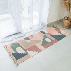 Thảm Canvas Trải Giường Ghế Sofa Trang Trí Màu Trừu Tượng