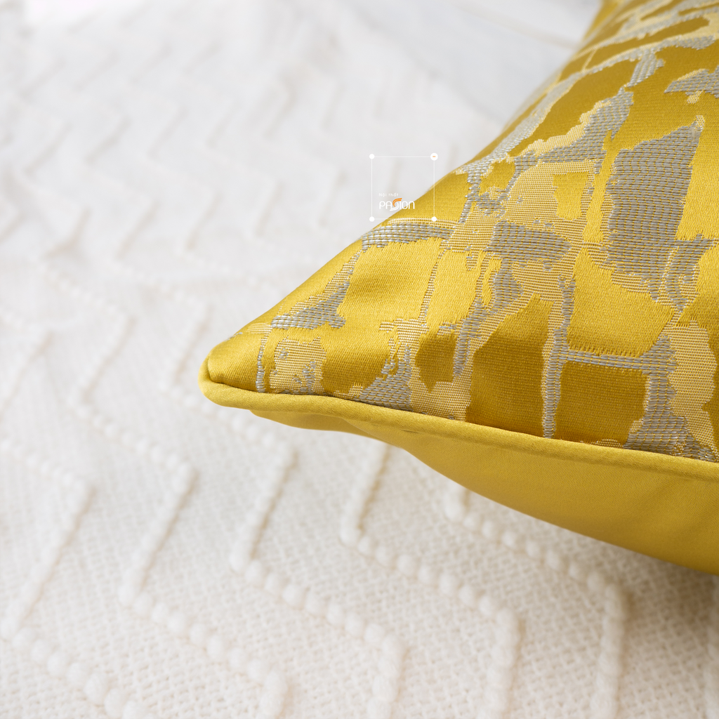 Vỏ Gối Tựa Lưng Dệt Gấm Kẻ Sọc Cao Cấp