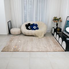 Thảm Lông Sợi Dệt Nổi Polyropylen Siêu Mềm Sọc Vuông Nhẹ