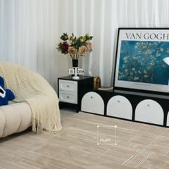 Thảm Lông Sợi Dệt Nổi Polyropylen Siêu Mềm Sọc Vuông Nhẹ