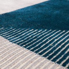 Thảm Lông Sợi Ngắn Phối Màu Xám Xanh Dệt Dập Sợi Nổi Màu