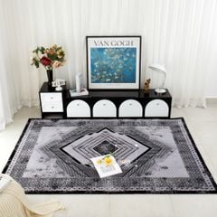 Thảm Lông Dài Sợi Dày Cao Cấp Dệt Điểm Họa Tiết Châu Âu