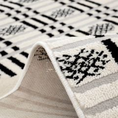 Thảm Lông Sợi Ngắn Dệt Màu Dập Sợi Viền Họa Tiết Ô Chữ Nhật