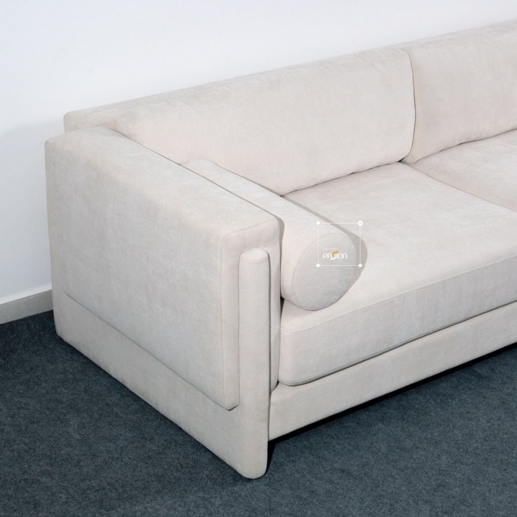 Ghế Sofa Dài Trắng Trơn Lót Đệm Tay Nắm Howard Sofa