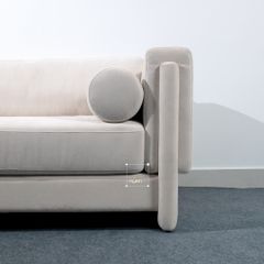 Ghế Sofa Dài Trắng Trơn Lót Đệm Tay Nắm Howard Sofa