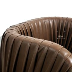 Ghế Armchair Da PU Dập Ply Phong Cách Ý Drape Lounge