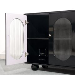 Tủ Trang Trí Bếp Phòng Khách Cửa Kính Mờ Hiện Đại