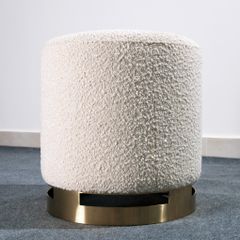 Ghế Đôn Ngồi Bàn Trang Điểm Phòng Khách Chân Sắt Sơn Vàng Bench