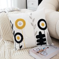 Set Vỏ Gối Tựa Lưng Sofa Dệt Gấm Màu Nổi Họa Tiết Chiếc Lá