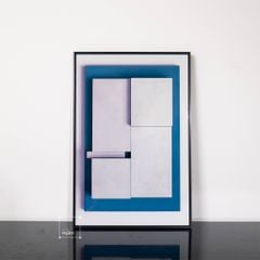 Tranh Kính Treo Tường Phong Cách Nghê Thuật  Wabi-Sabi Màu Morandi 40x60cm