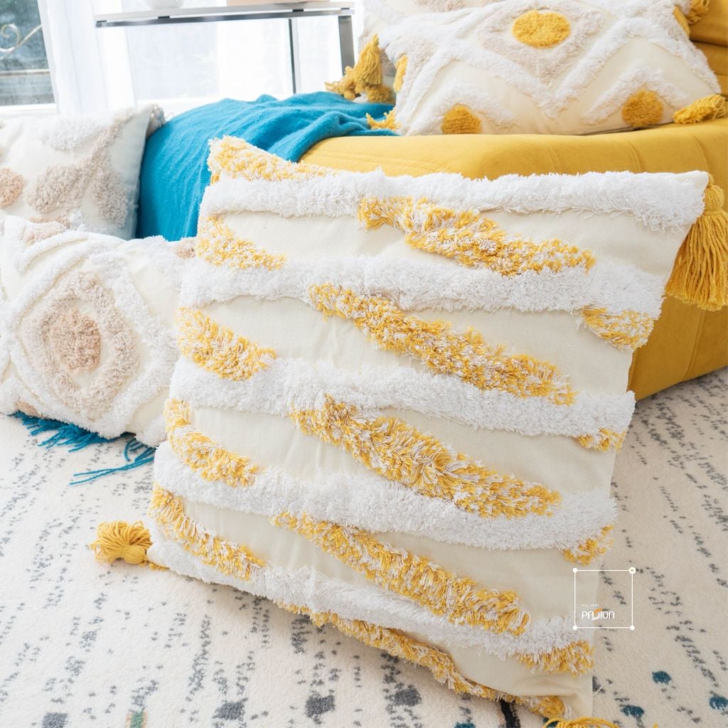 Vỏ Gối Tựa Lưng Sofa Bohemian Dệt Hoa Nổi