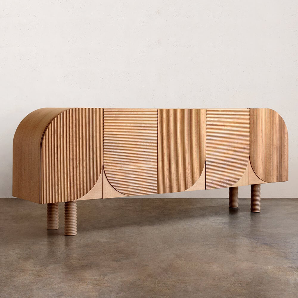 Tủ Cabinet Gỗ Phối Vân Sọc Ngang