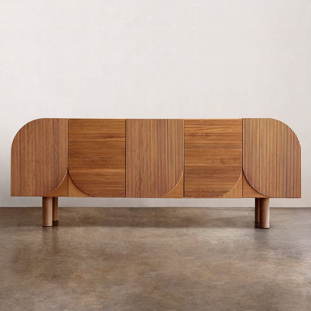 Tủ Cabinet Gỗ Phối Vân Sọc Ngang