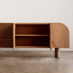 Tủ Cabinet Gỗ Phối Vân Sọc Ngang