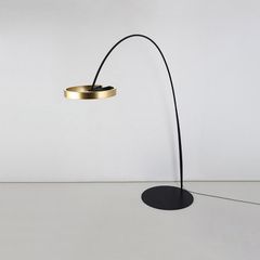 Đèn Sàn Thân Cong Decor Phòng Khách Chao Thanh Tròn Hiện Đại