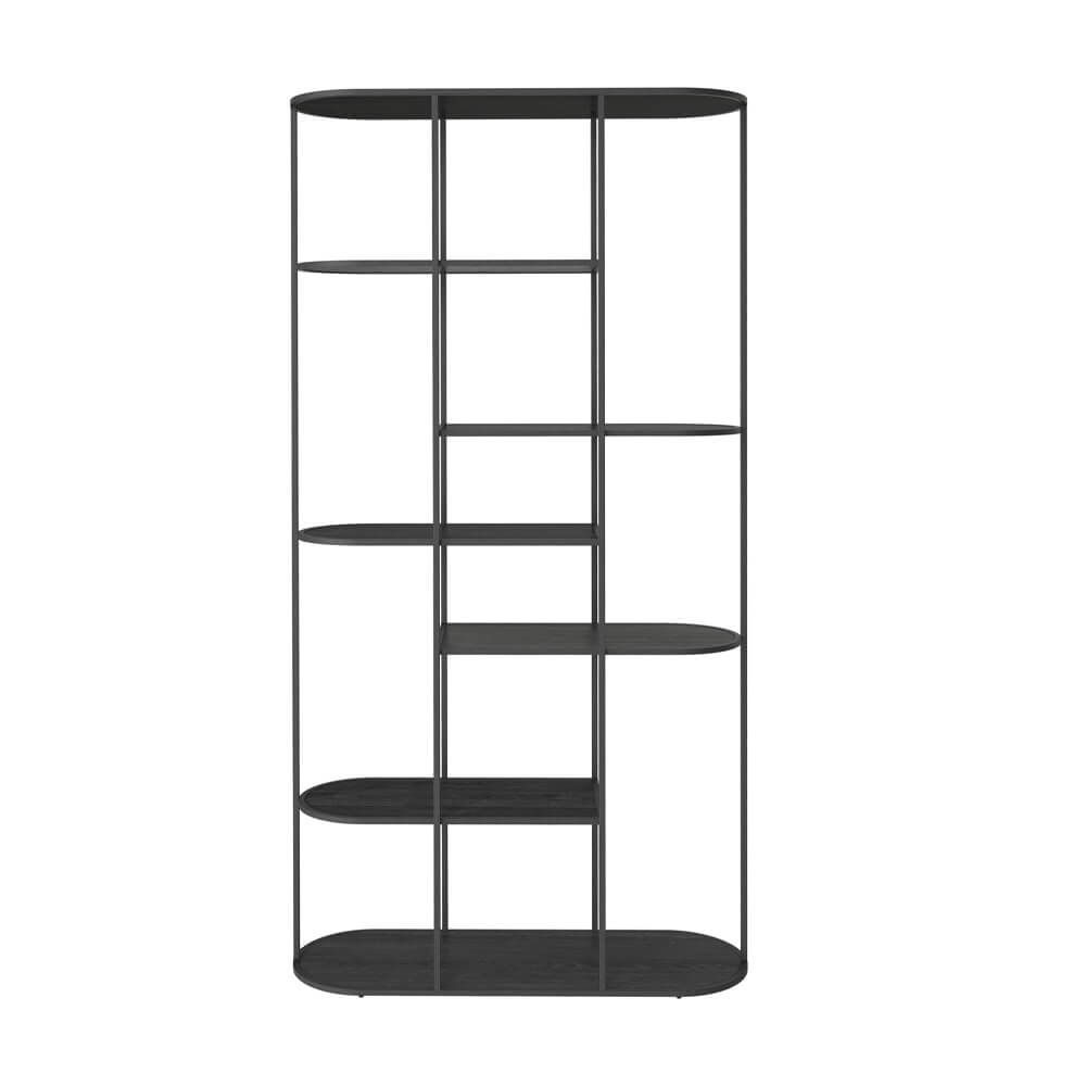 Kệ Sách Kệ Decor Ngăn Phòng Khung Sắt Mặt Gỗ Black Oak